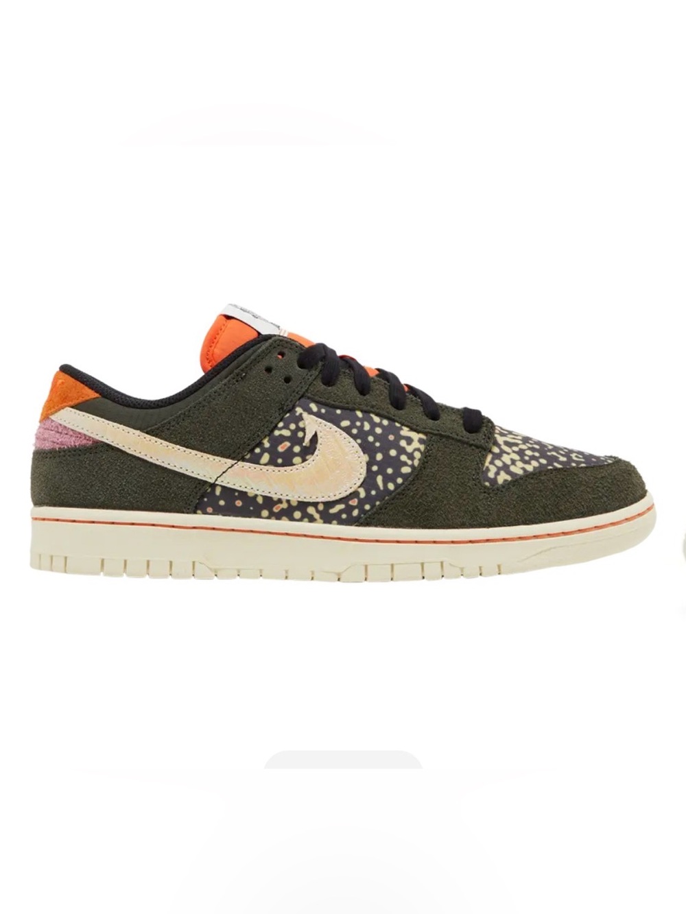 Nike Low Dunk Sequoia Rainbow Trout Black And Cream Leather Sneakers  Size 9.5